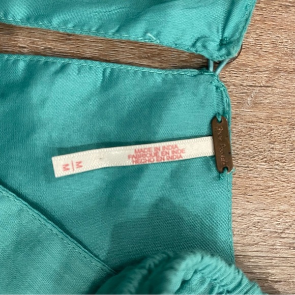 Free People Seashell Skort Romper Women’s Med Green Cotton Oversized Boho Gauzy - Picture 5 of 10